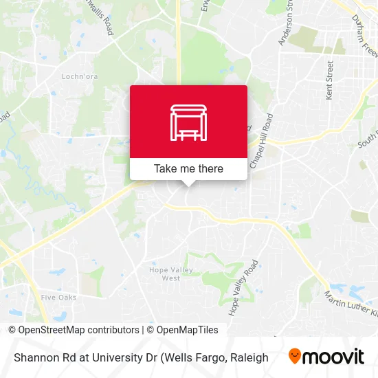 Shannon Rd at University Dr map