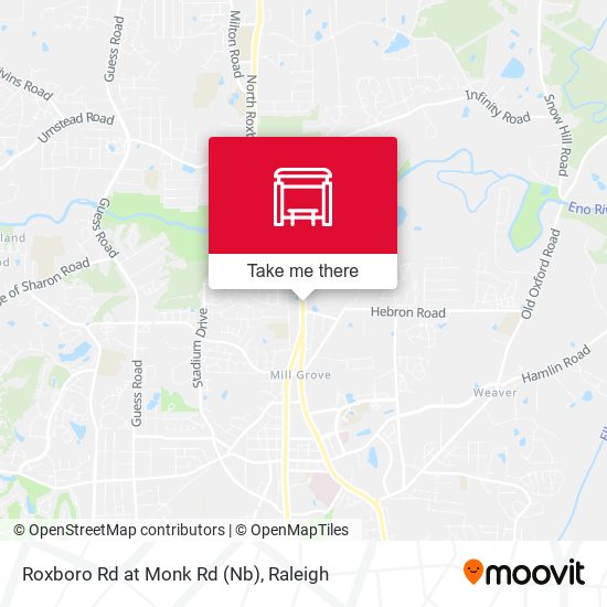 Roxboro Rd at Monk Rd (Nb) map