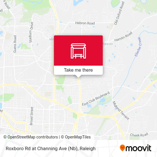 Roxboro Rd at Channing Ave (Nb) map