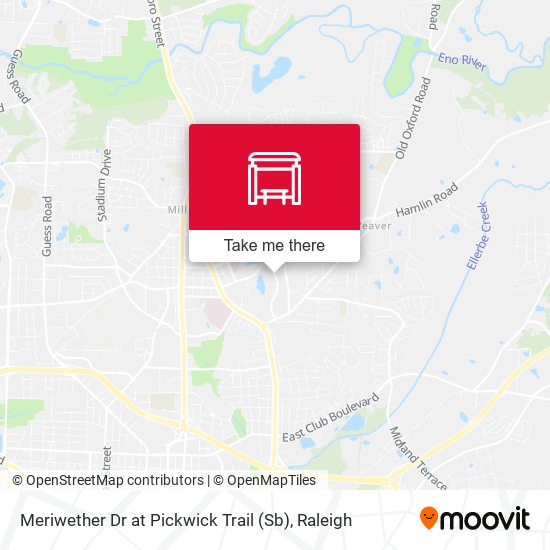 Meriwether Dr at Pickwick Trail (Sb) map