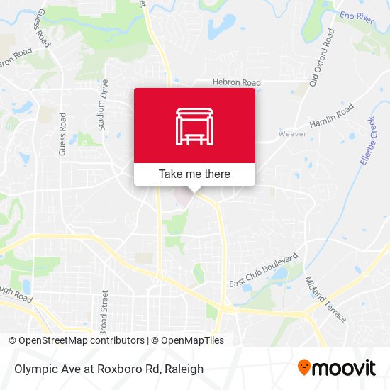 Olympic Ave at Roxboro Rd map