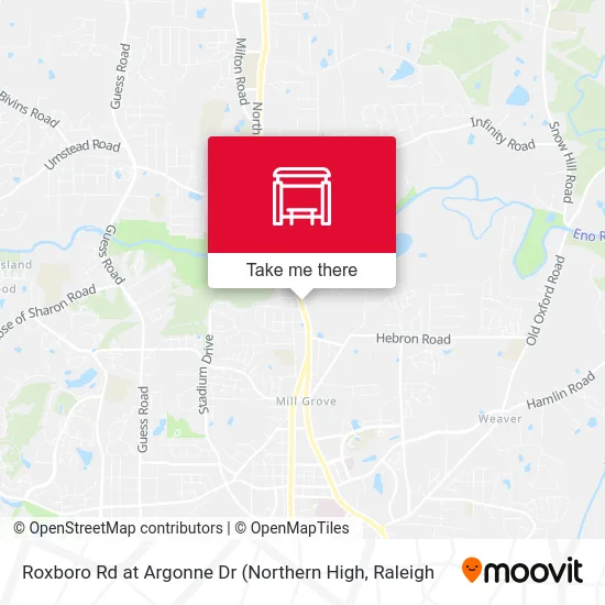 Roxboro Rd at Argonne Dr map