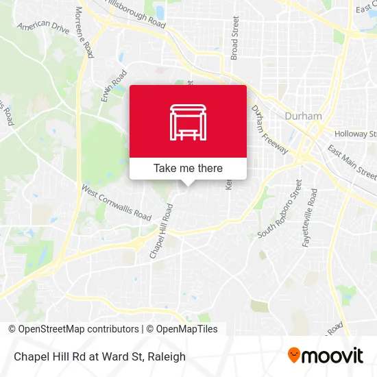 Chapel Hill Rd at Ward St map