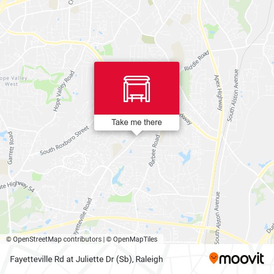 Mapa de Fayetteville Rd at Juliette Dr (Sb)