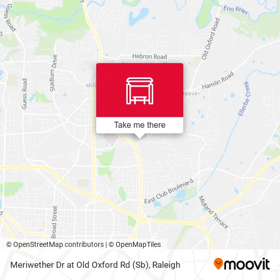 Meriwether Dr at Old Oxford Rd (Sb) map