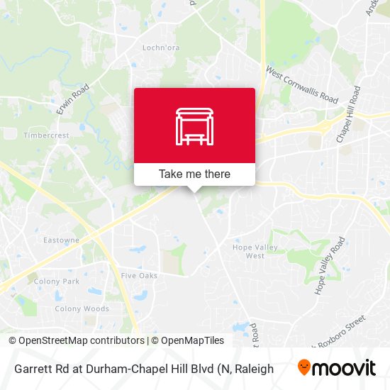 Mapa de Garrett Rd at Durham-Chapel Hill Blvd