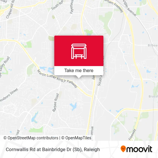 Cornwallis Rd at Bainbridge Dr (Sb) map