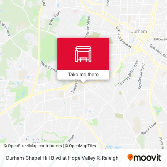 Durham-Chapel Hill Blvd at Hope Valley R map