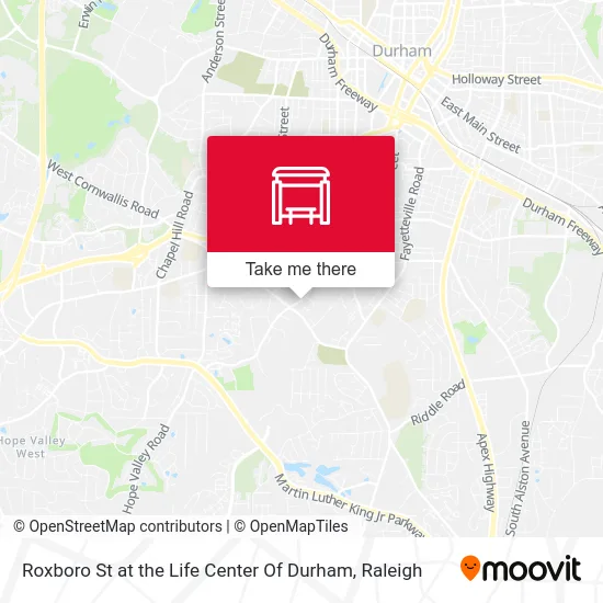 Roxboro St at the Life Center Of Durham map