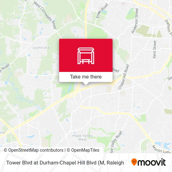 Tower Blvd at Durham-Chapel Hill Blvd map