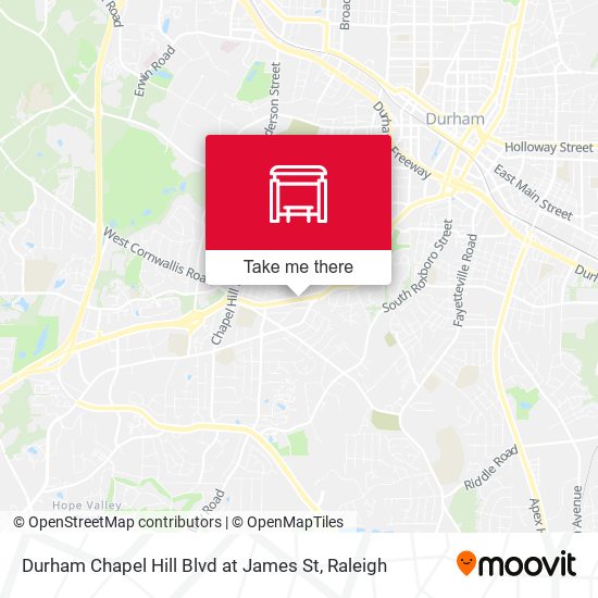 Mapa de Durham Chapel Hill Blvd at James St