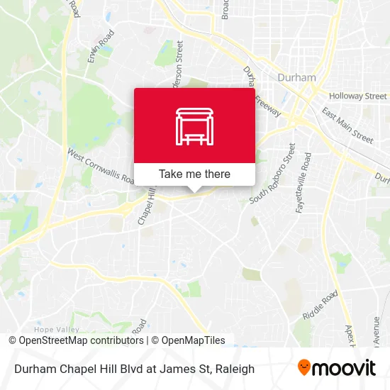Durham Chapel Hill Blvd at James St map