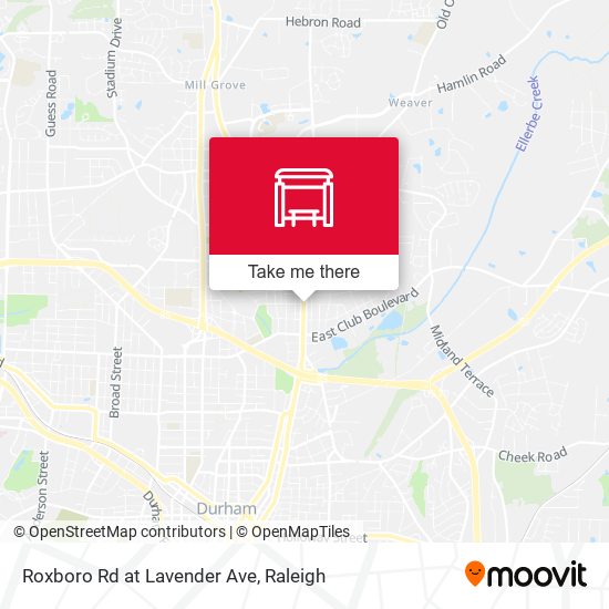 Roxboro Rd at Lavender Ave map