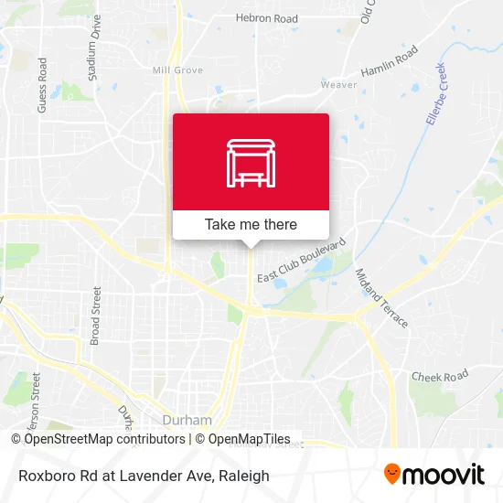 Roxboro Rd at Lavender Ave map