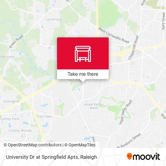 University Dr at Springfield Apts map