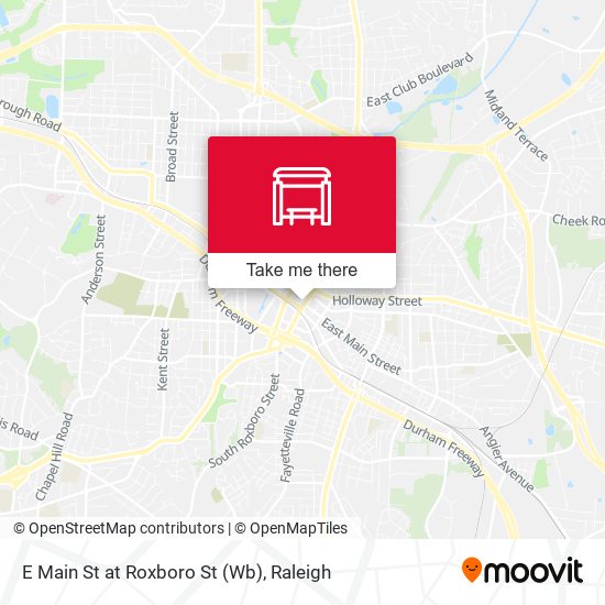 E Main St at Roxboro St (Wb) map