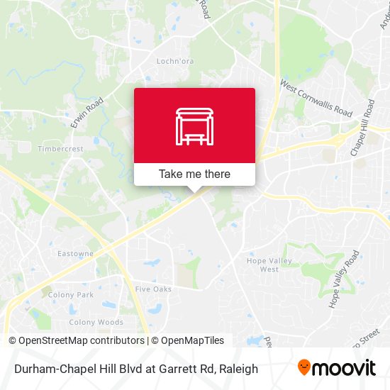 Mapa de Durham-Chapel Hill Blvd at Garrett Rd