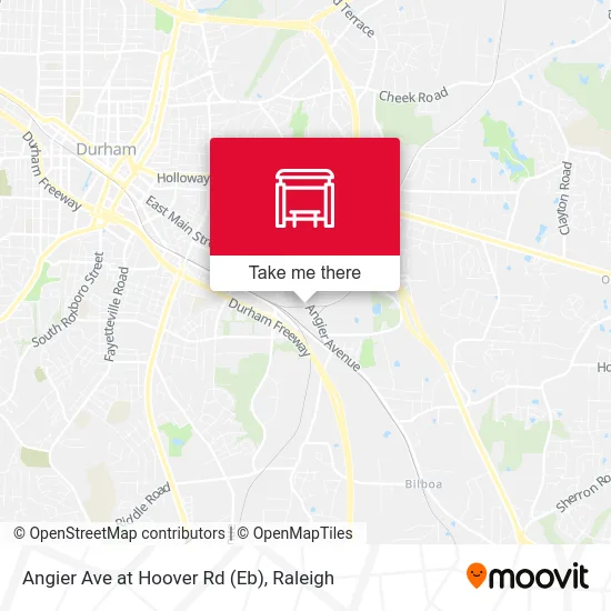 Angier Ave at Hoover Rd (Eb) map