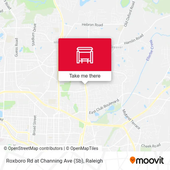 Mapa de Roxboro Rd at Channing Ave (Sb)