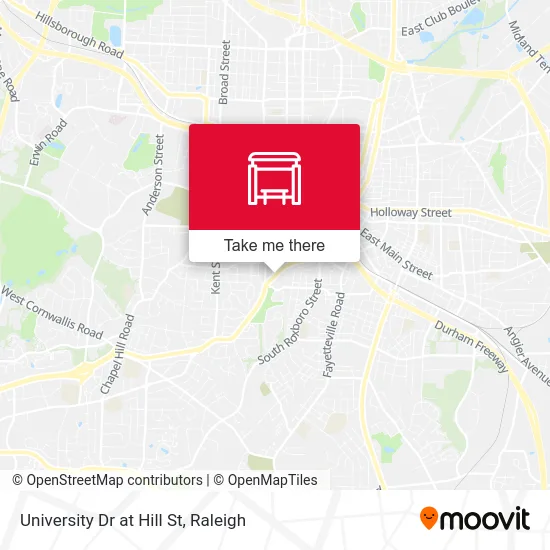 University Dr at Hill St map