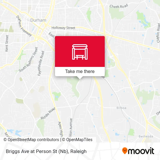 Briggs Ave at Person St (Nb) map
