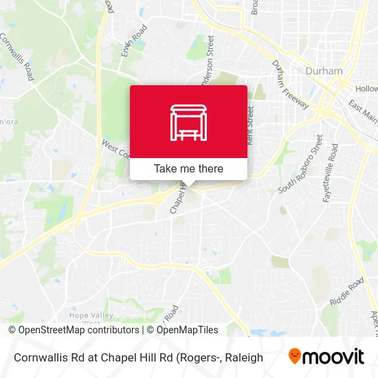 Cornwallis Rd at Chapel Hill Rd map