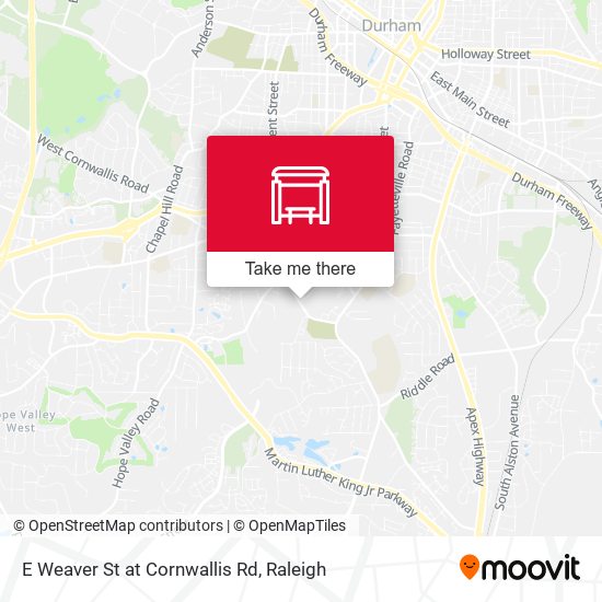 E Weaver St at Cornwallis Rd map