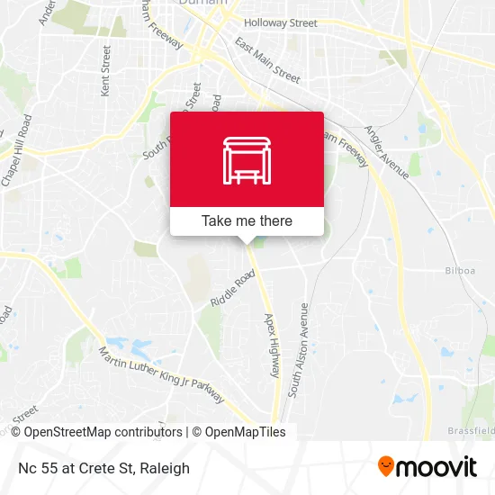 Mapa de Nc 55 at Crete St