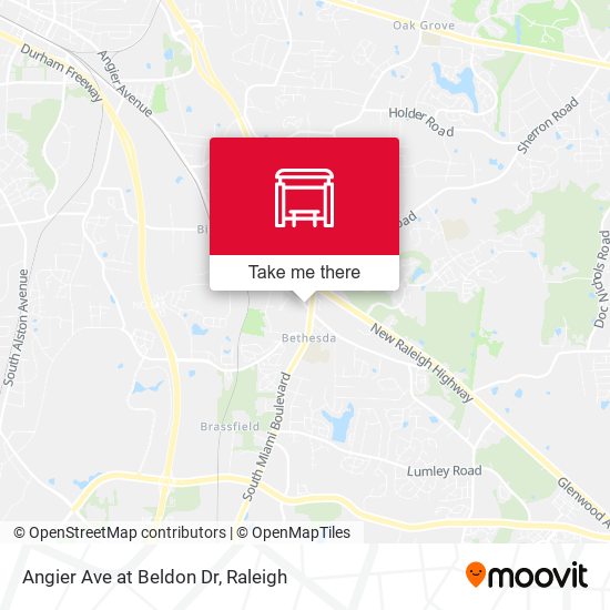 Angier Ave at Beldon Dr map