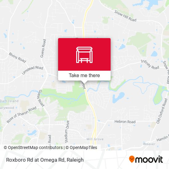 Roxboro Rd at Omega Rd map