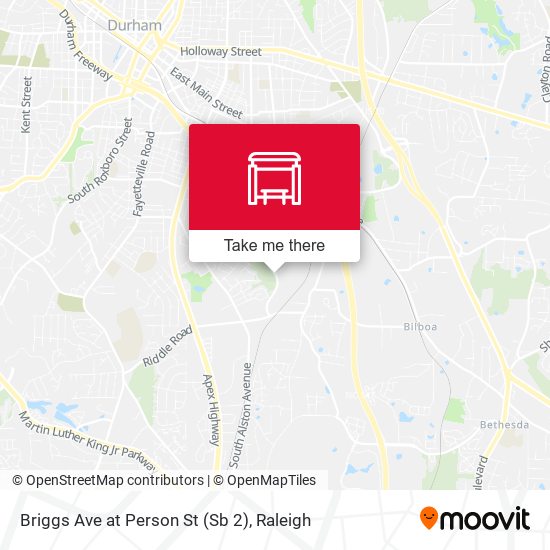Briggs Ave at Person St (Sb 2) map