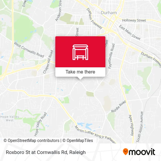 Roxboro St at Cornwallis Rd map