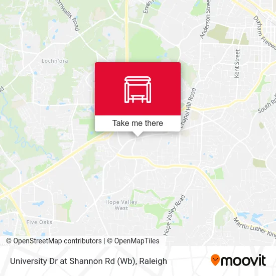 University Dr at Shannon Rd (Wb) map