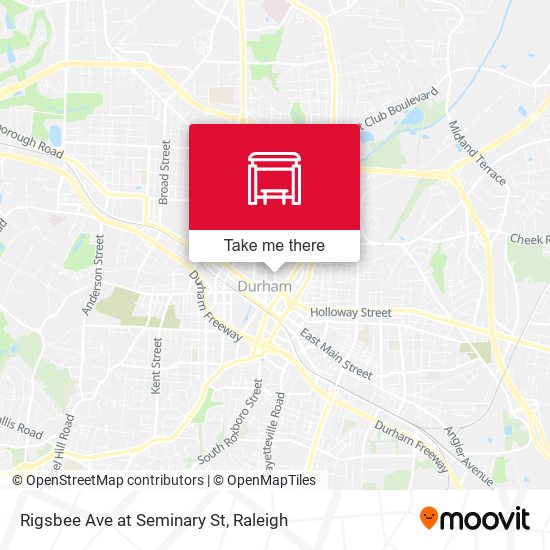 Rigsbee Ave at Seminary St map