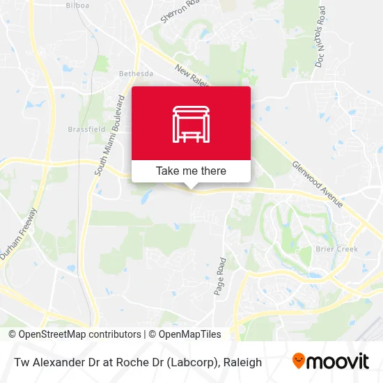 Tw Alexander Dr at Roche Dr (Labcorp) map