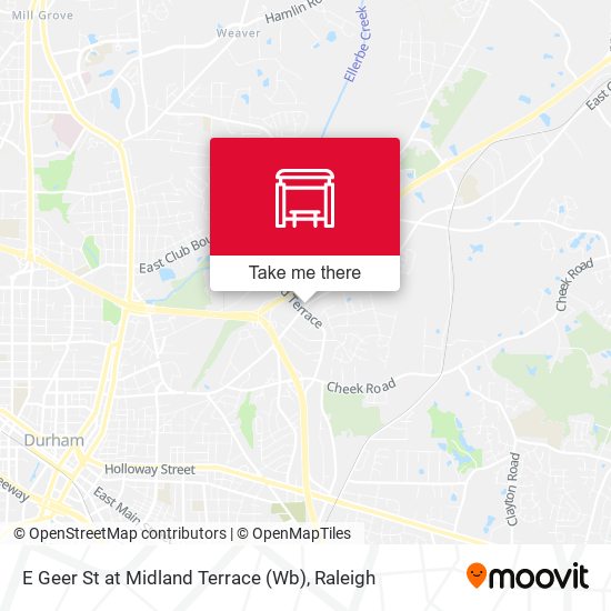 E Geer St at Midland Terrace (Wb) map
