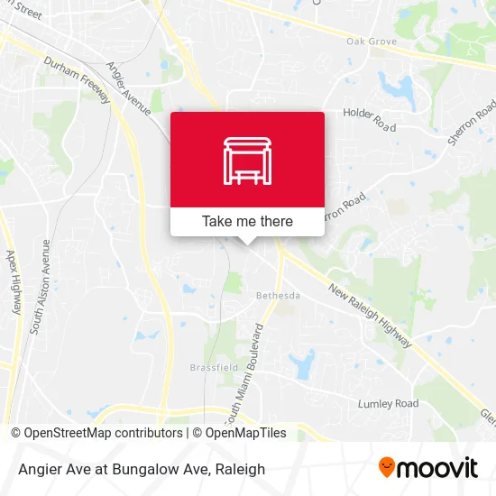 Angier Ave at Bungalow Ave map