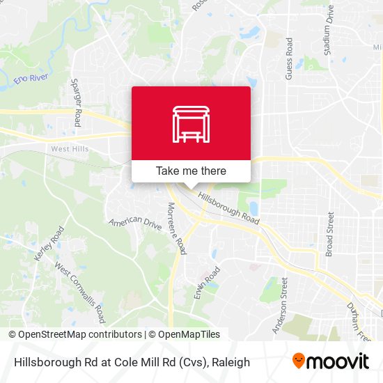 Hillsborough Rd at Cole Mill Rd (Cvs) map