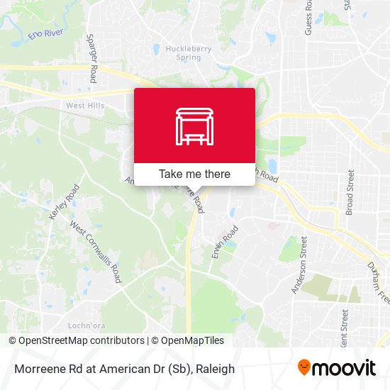 Morreene Rd at American Dr (Sb) map