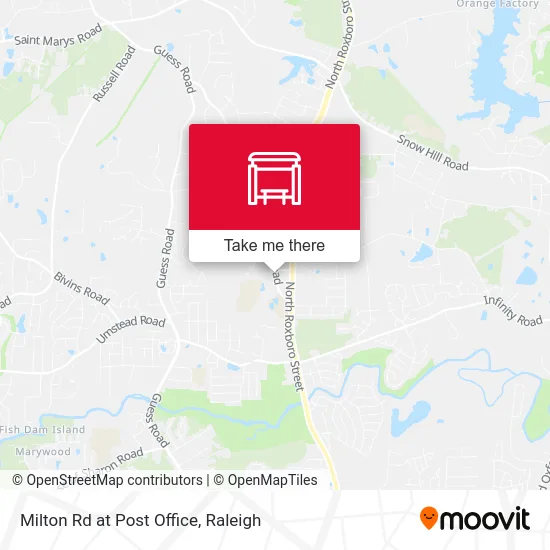 Milton Rd at Post Office map