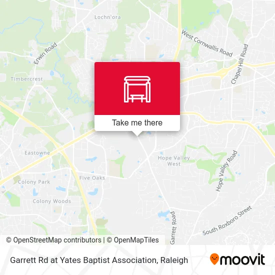 Garrett Rd at Yates Baptist Association map