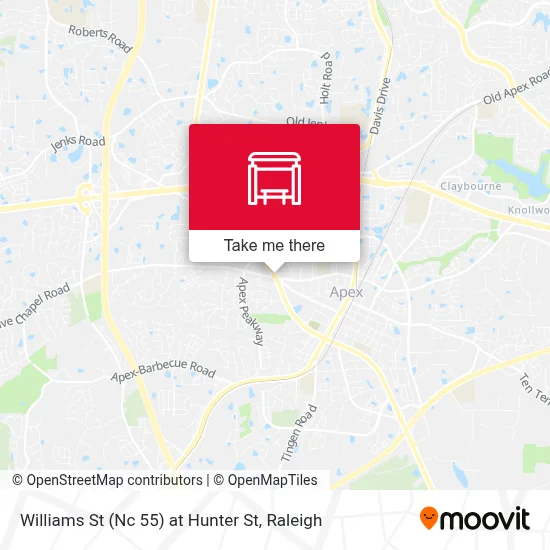 Williams St (Nc 55) at Hunter St map