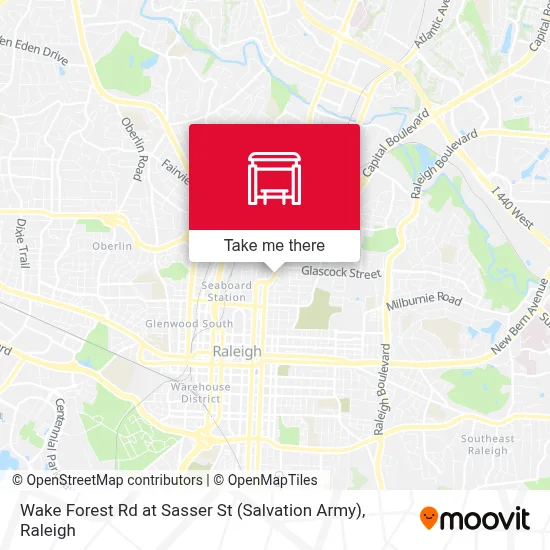 Wake Forest Rd at Sasser St (Salvation Army) map