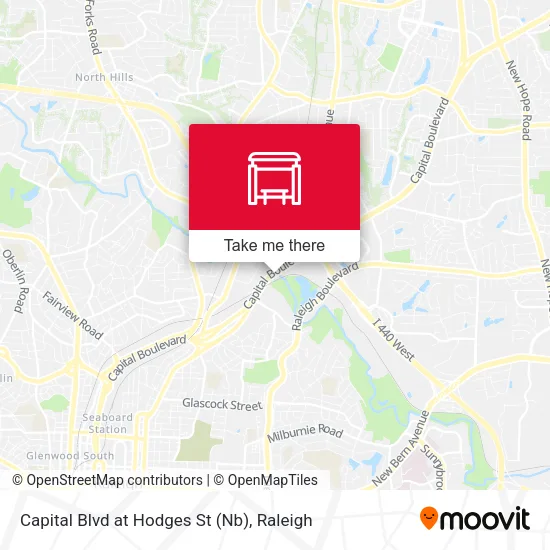 Mapa de Capital Blvd at Hodges St (Nb)