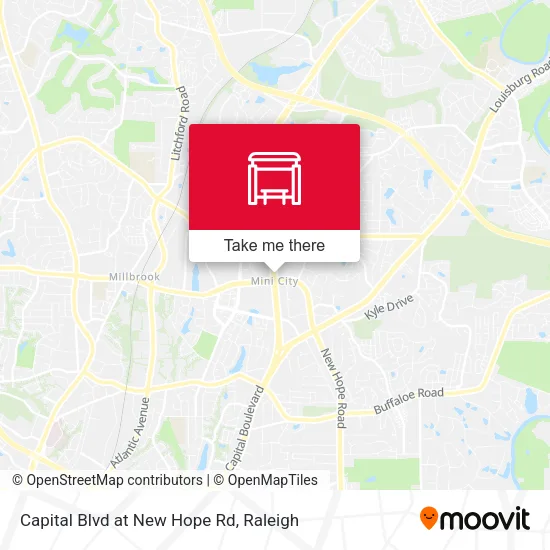 Mapa de Capital Blvd at New Hope Rd