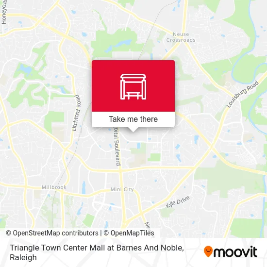 Triangle Town Center Mall at Barnes And Noble map
