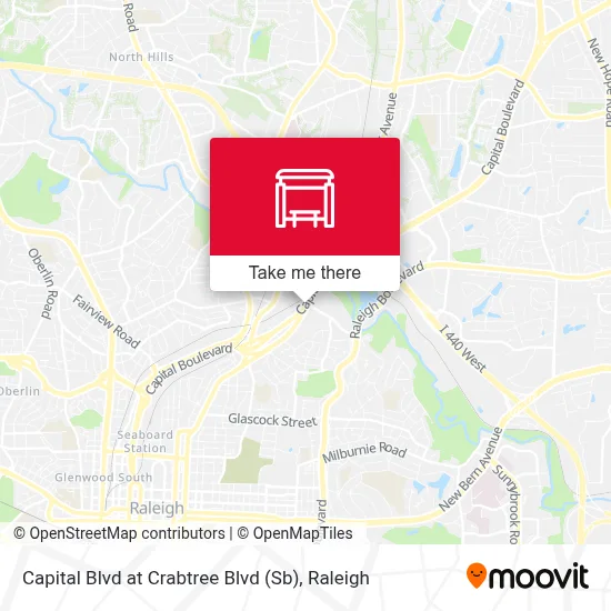 Capital Blvd at Crabtree Blvd (Sb) map