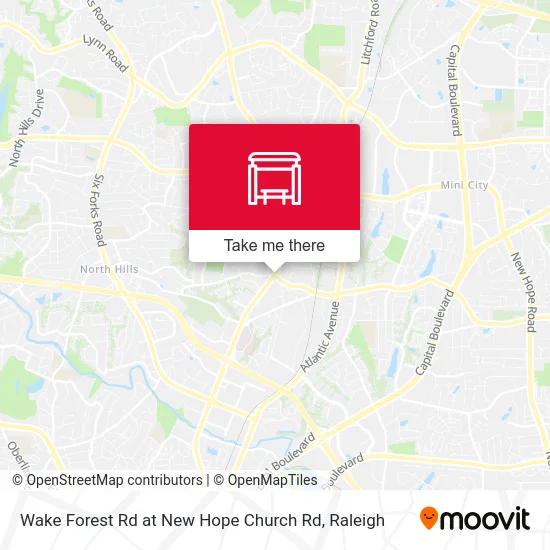 Wake Forest Rd at New Hope Church Rd map