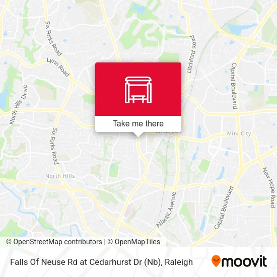 Falls Of Neuse Rd at Cedarhurst Dr (Nb) map