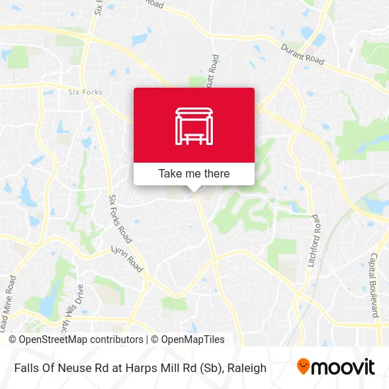 Falls Of Neuse Rd at Harps Mill Rd (Sb) map